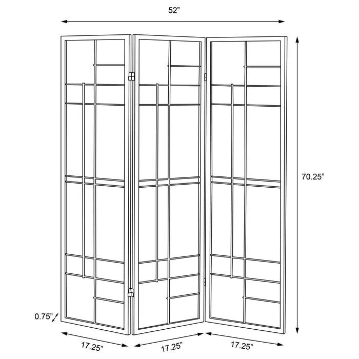 Katerina 3-Panel Room Divider Folding Shoji Screen Cherry