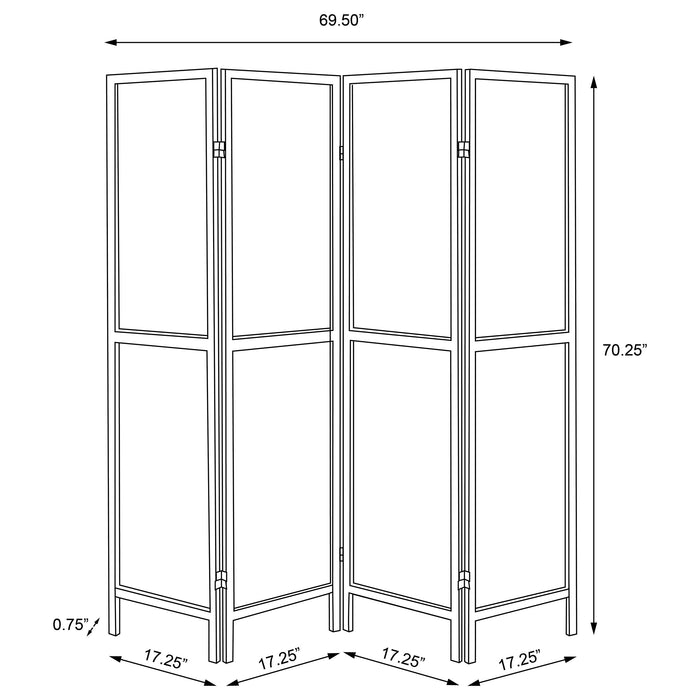 Deepika 4-Panel Room Divider Folding Screen Rustic Nutmeg