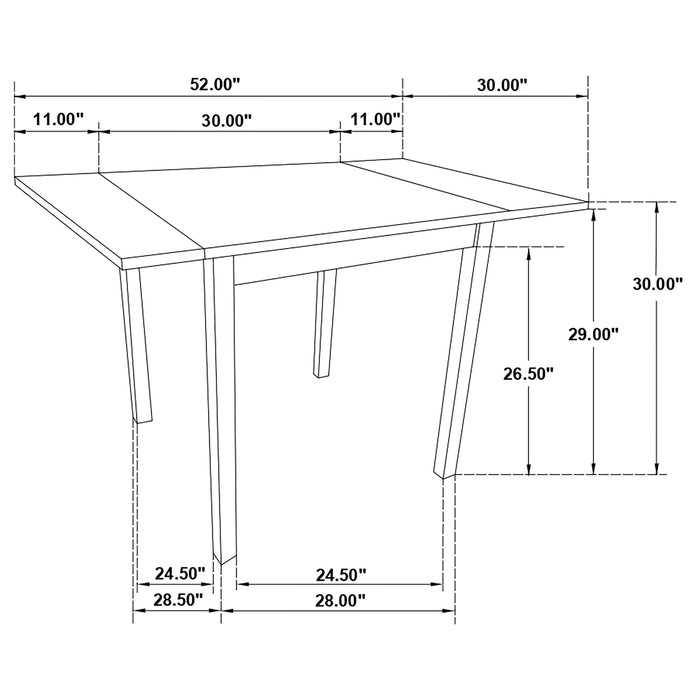 Kelso 3-piece Drop Leaf Dining Table Set Cappuccino and Tan