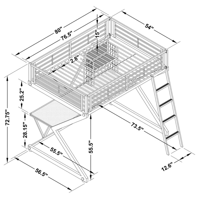 Parkview Full Workstation Loft Bed Black