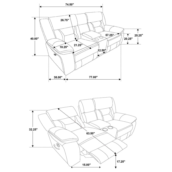 Greer Upholstered Motion Reclining Loveseat Brown