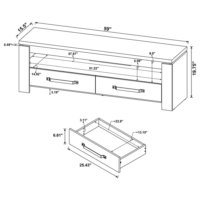 Elkton 2-drawer Engineered Wood 59" TV Stand Mango