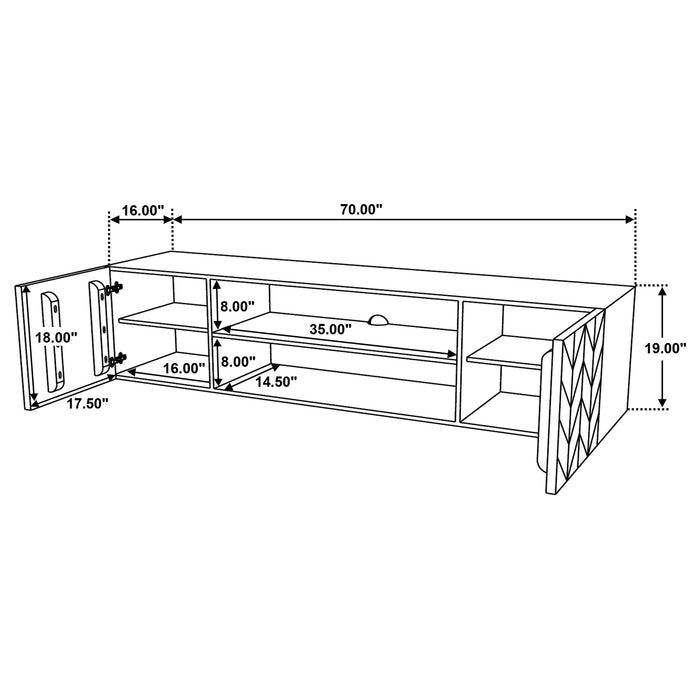 Keese 2-door Wood 70" TV Stand Media Console Mango Brown