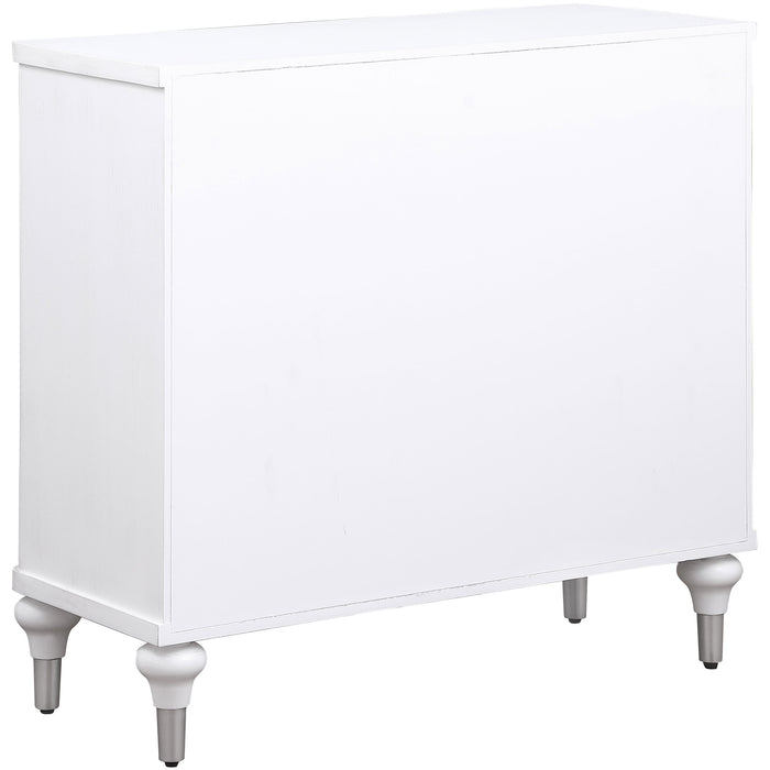 Cardella 2-door Mandala Accent Cabinet Distressed White