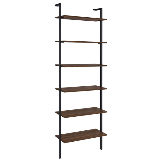 Owens 31-inch 6-shelf Wall Bookshelf Walnut