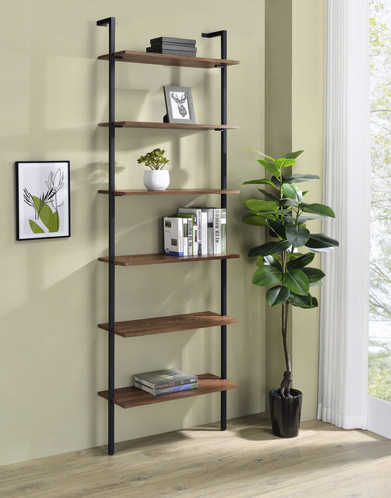 Owens 31-inch 6-shelf Wall Bookshelf Walnut