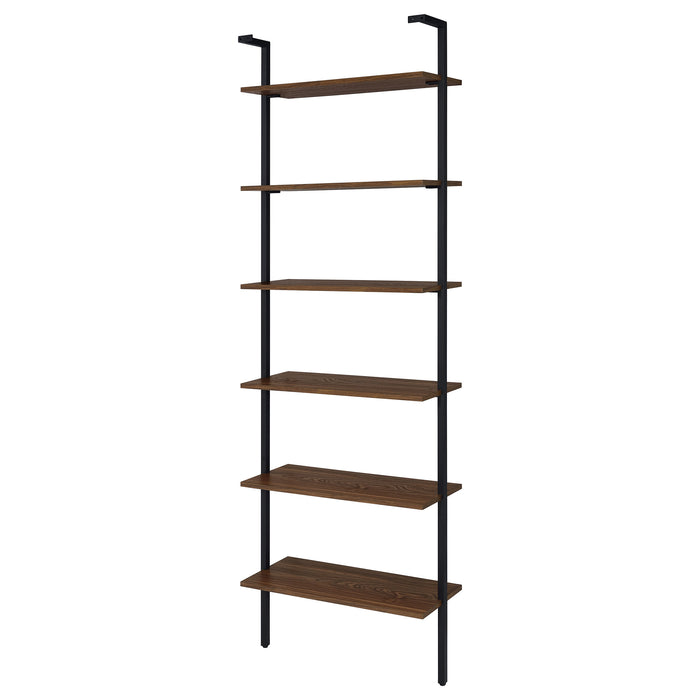 Owens 31-inch 6-shelf Wall Bookshelf Walnut