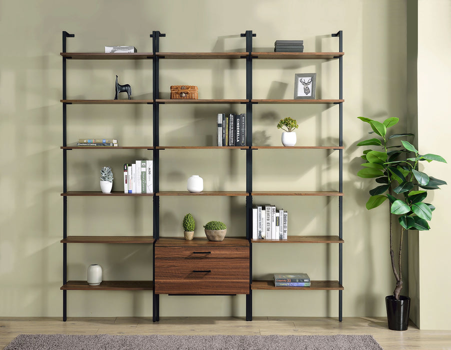 Owens 31-inch 6-shelf Wall Bookshelf Walnut