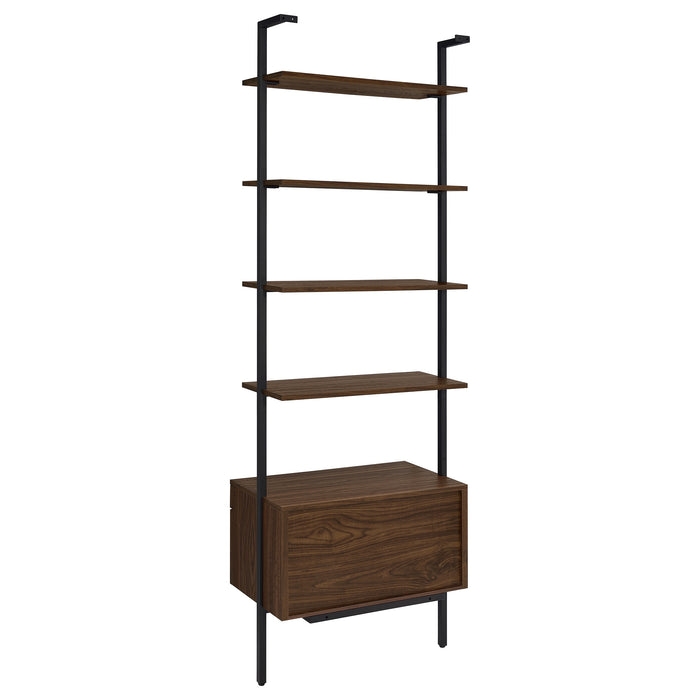 Owens 96-inch 4-shelf Storage Wall Bookshelf Walnut