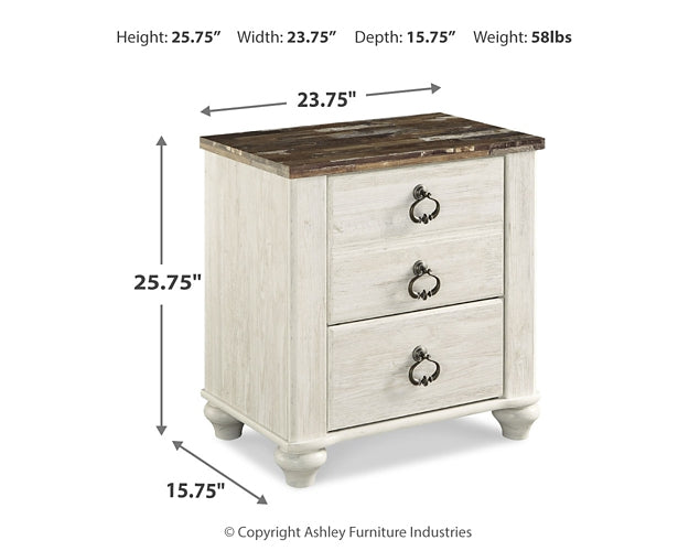 Willowton King Panel Bed with Dresser and Nightstand