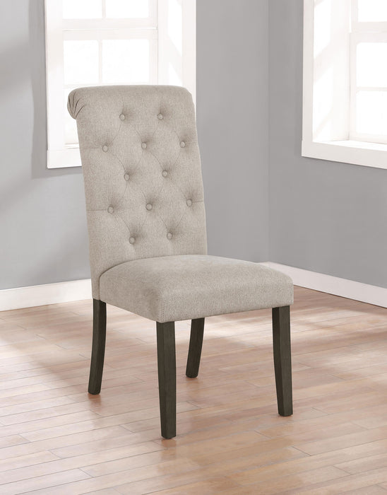 Balboa Fabric Upholstered Dining Side Chair Beige (Set of 2)