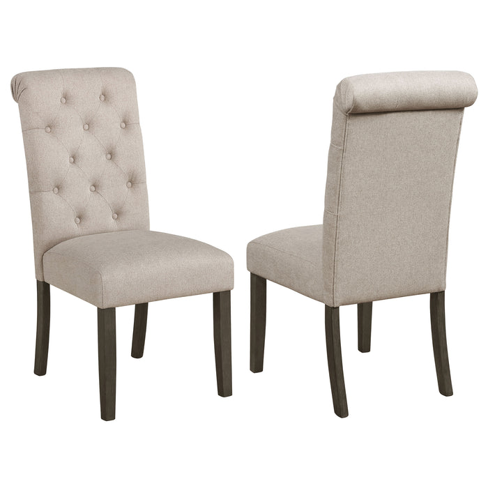 Balboa Fabric Upholstered Dining Side Chair Beige (Set of 2)