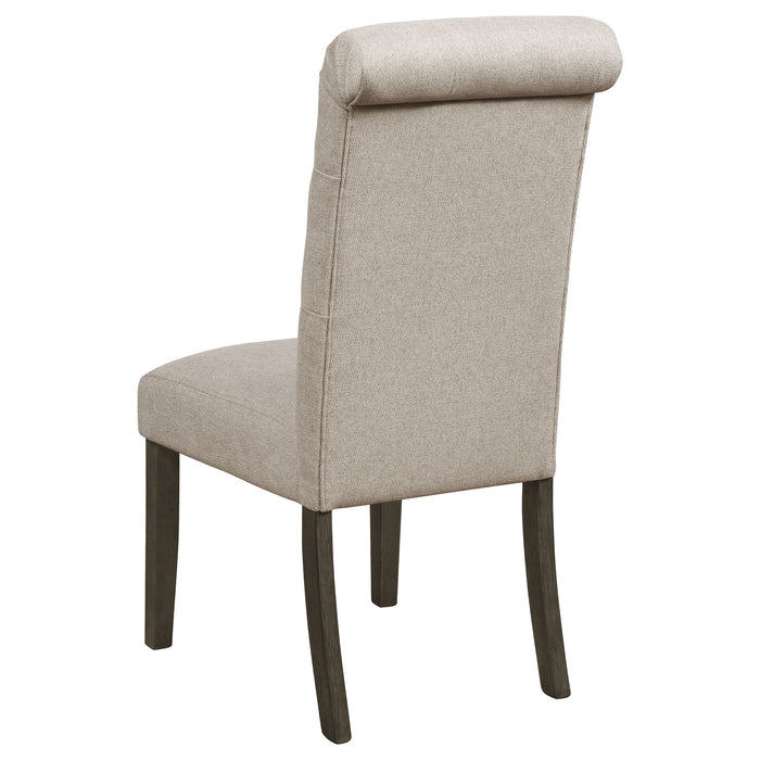 Balboa Fabric Upholstered Dining Side Chair Beige (Set of 2)