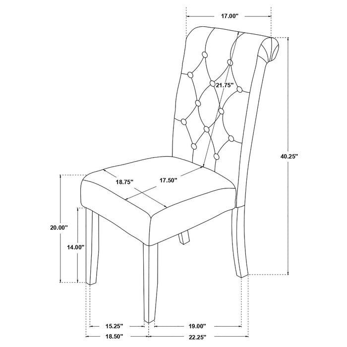 Balboa Fabric Upholstered Dining Side Chair Beige (Set of 2)