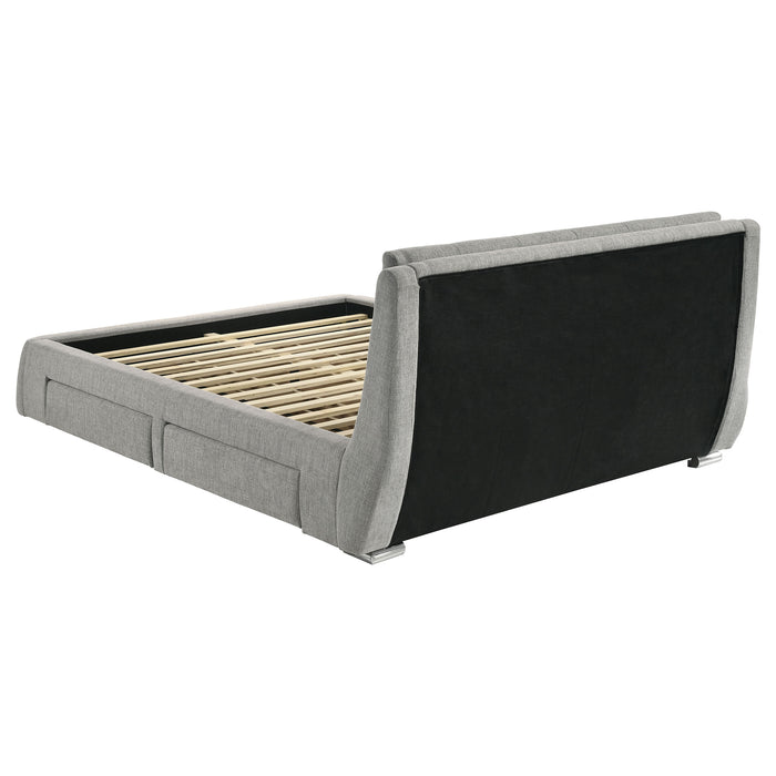 Fenbrook Upholstered Eastern King Storage Panel Bed Grey