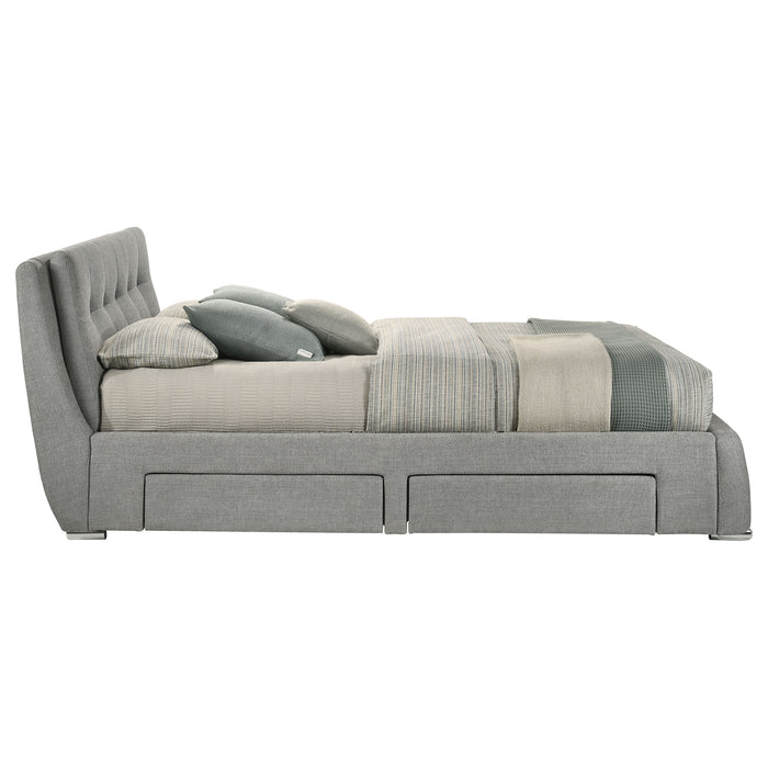 Fenbrook Upholstered Eastern King Storage Panel Bed Grey