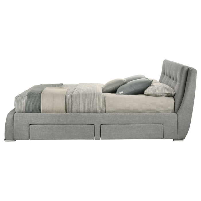 Fenbrook Upholstered California King Storage Panel Bed Grey