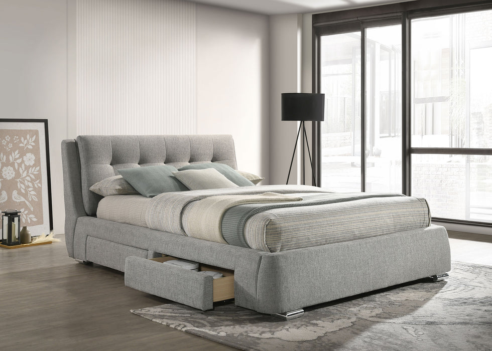 Fenbrook Upholstered Queen Storage Panel Bed Grey