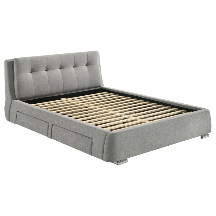 Fenbrook Upholstered Queen Storage Panel Bed Grey