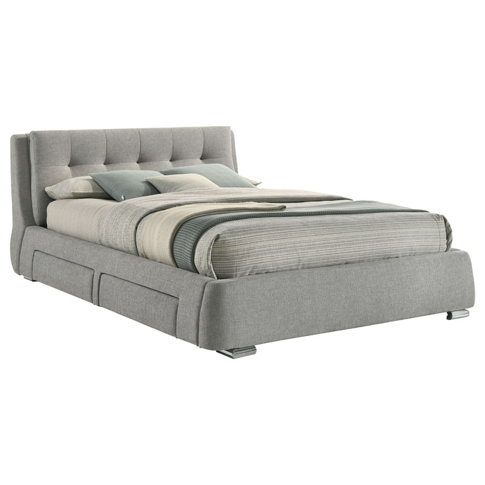 Fenbrook Upholstered Queen Storage Panel Bed Grey