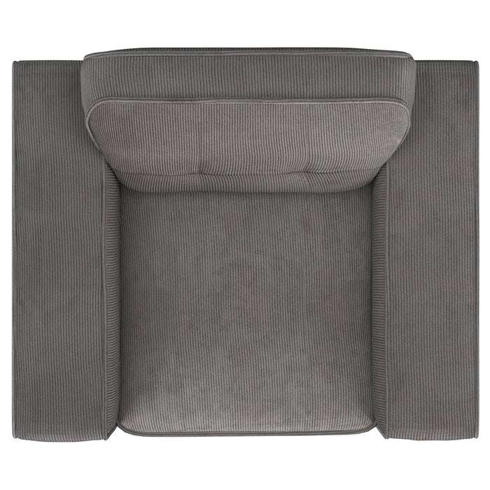 Deerhurst Upholstered Track Arm Tufted Accent Chair Charcoal