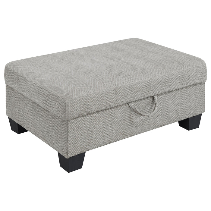 Whitson Rectangular Upholstered Storage Ottoman Stone