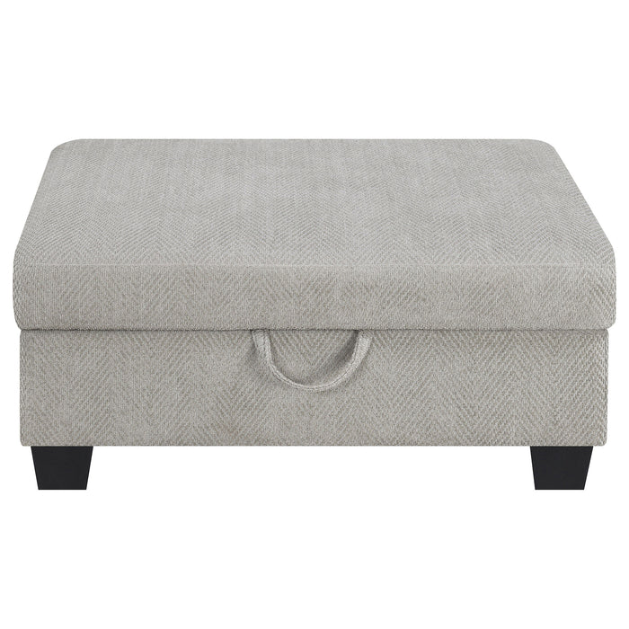 Whitson Rectangular Upholstered Storage Ottoman Stone