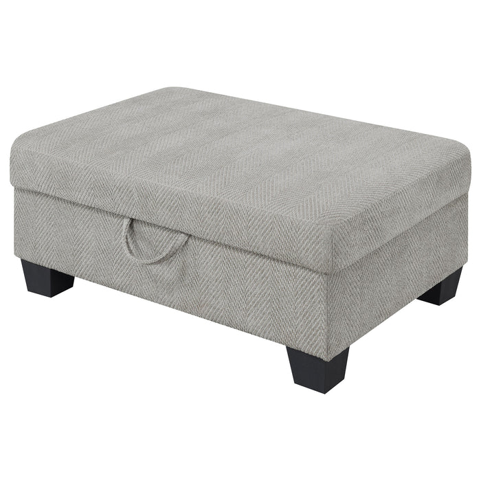 Whitson Rectangular Upholstered Storage Ottoman Stone