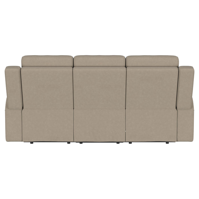 Brentwood Upholstered Motion Reclining Sofa Taupe