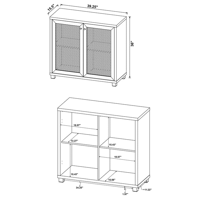 Mchale 2-door Engineered Wood Accent Cabinet Golden Oak