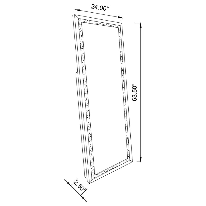 Novak 24 x 64 Inch Acrylic Framed Standing Mirror Silver