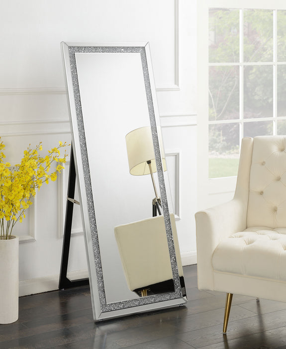 Novak 24 x 64 Inch Acrylic Framed Standing Mirror Silver