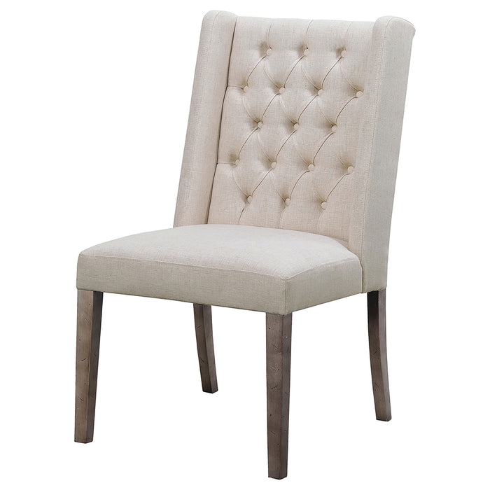 Bexley Fabric Upholstered Dining Side Chair Beige (Set of 2)