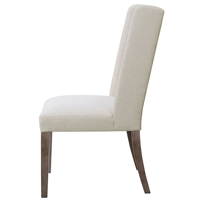 Bexley Fabric Upholstered Dining Side Chair Beige (Set of 2)