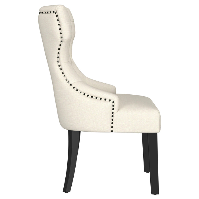 Baney Fabric Upholstered Dining Side Chair Beige and Black