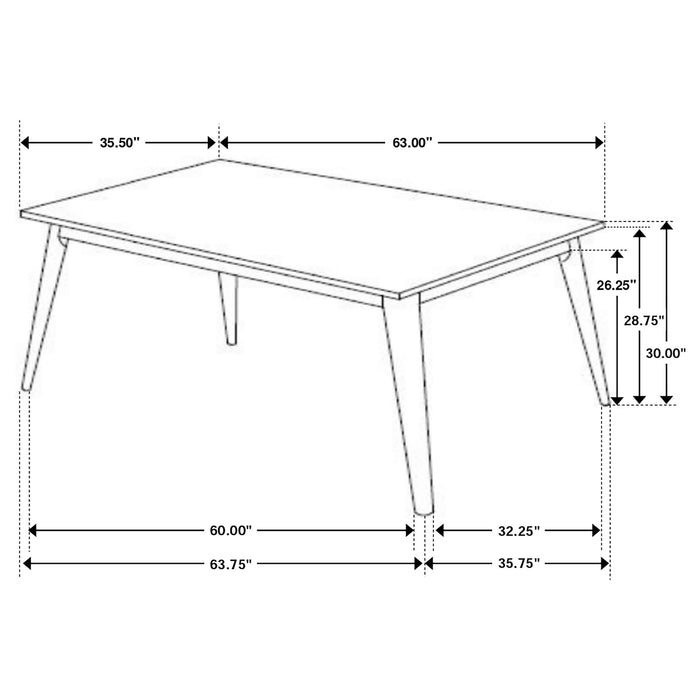 Everett Rectangular 63-inch Faux Marble Dining Table White