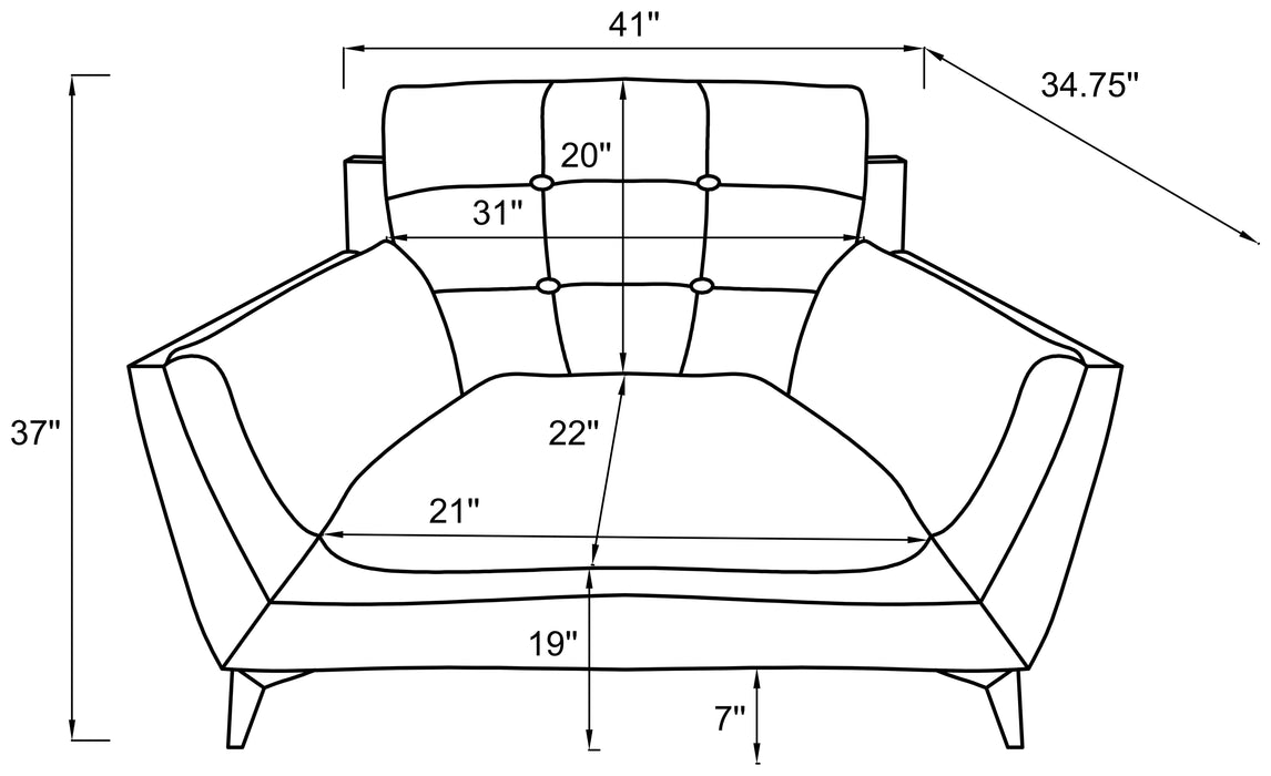 Moira 3-piece Upholstered Wedge Arm Tufted Sofa Set Black