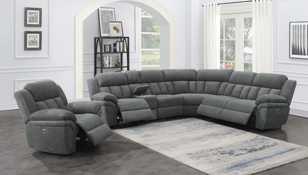 Bahrain 6-piece Modular Power Reclining Sectional Charcoal