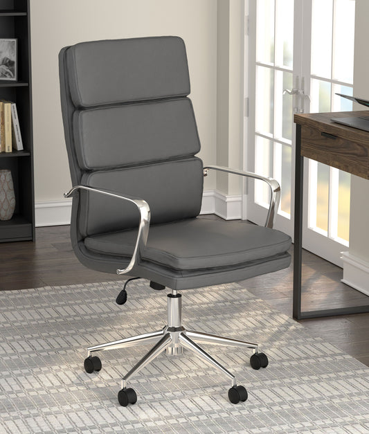 Ximena Upholstered Adjustable High Back Office Chair Grey