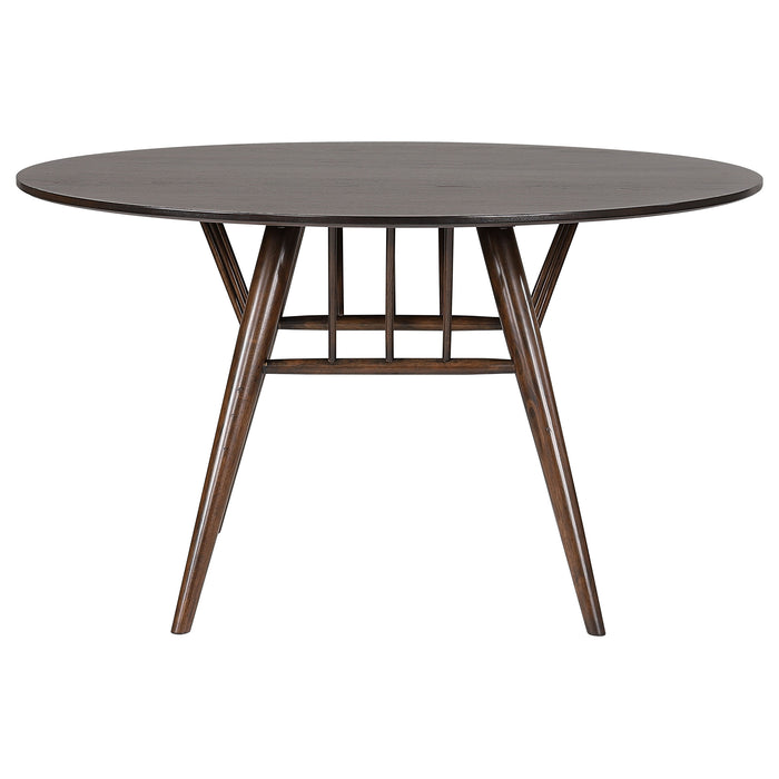 Everton 5-piece Round 54-inch Dining Table Set Dark Walnut