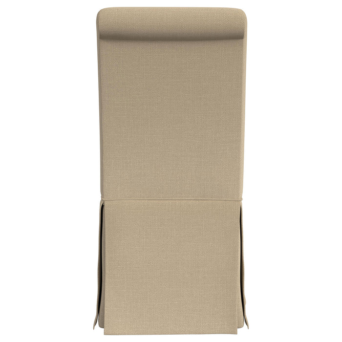 Shawna Upholstered Skirted Dining Chair Khaki (Set of 2)