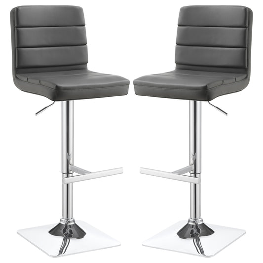 Bianca Upholstered Adjustable Bar Stool Grey (Set of 2)