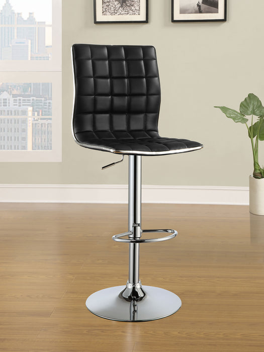 Ashbury Upholstered Adjustable Bar Stool Black (Set of 2)