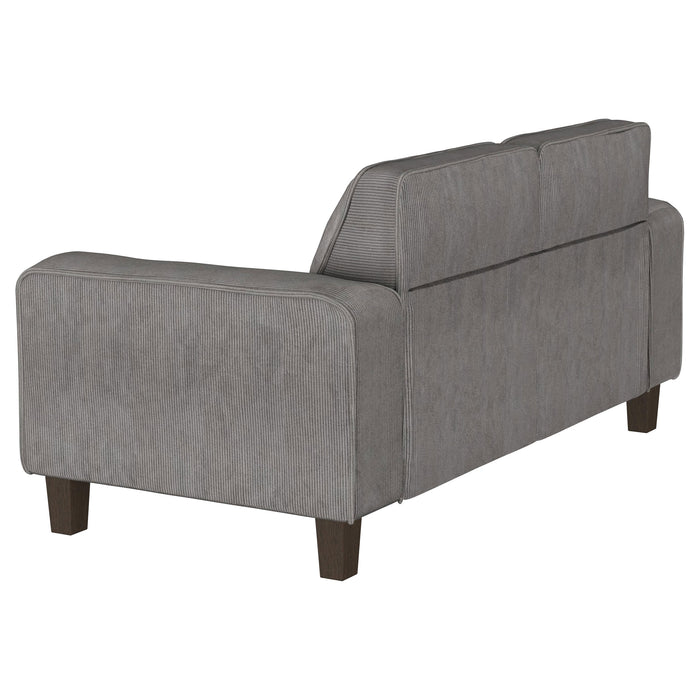 Deerhurst 3-piece Upholstered Track Arm Sofa Set Charcoal