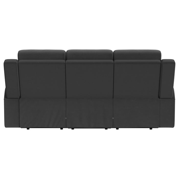 Brentwood Upholstered Motion Reclining Sofa Dark Charcoal