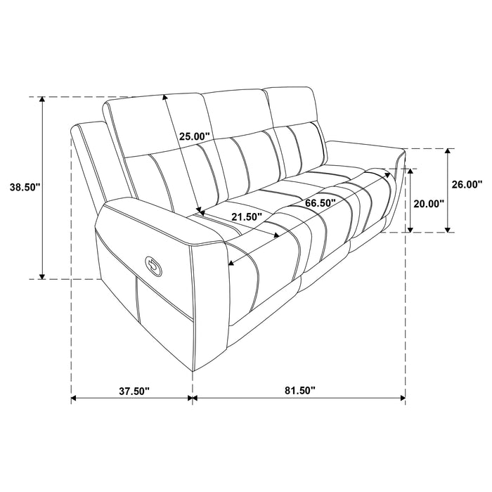 Brentwood 2-piece Upholstered Reclining Sofa Set Dark Charcoal