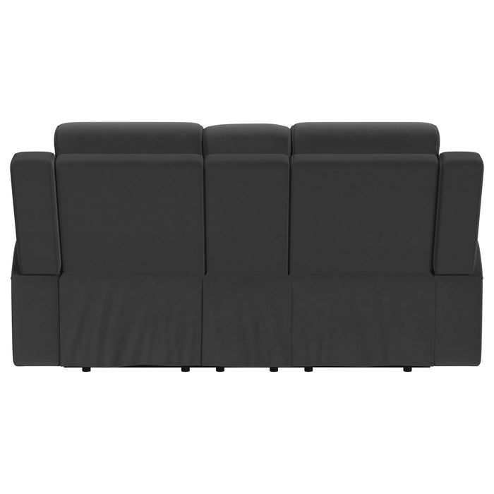 Brentwood Upholstered Reclining Loveseat Dark Charcoal