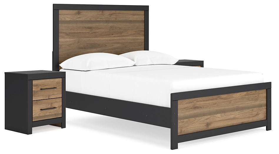 Vertani Full Panel Bed with 2 Nightstands