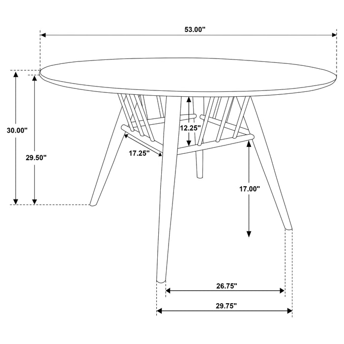 Everton 5-piece Round 54-inch Dining Table Set Dark Walnut