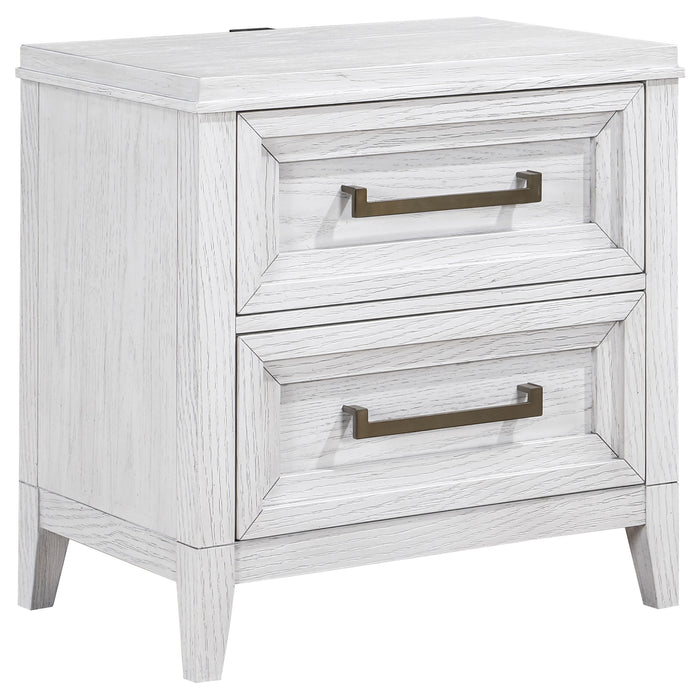 Marielle 2-drawer Nightstand Bedside Table Distressed White